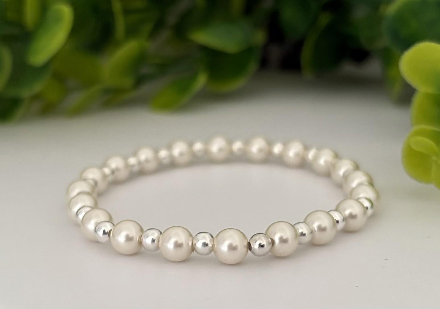 Silver plated & pearl