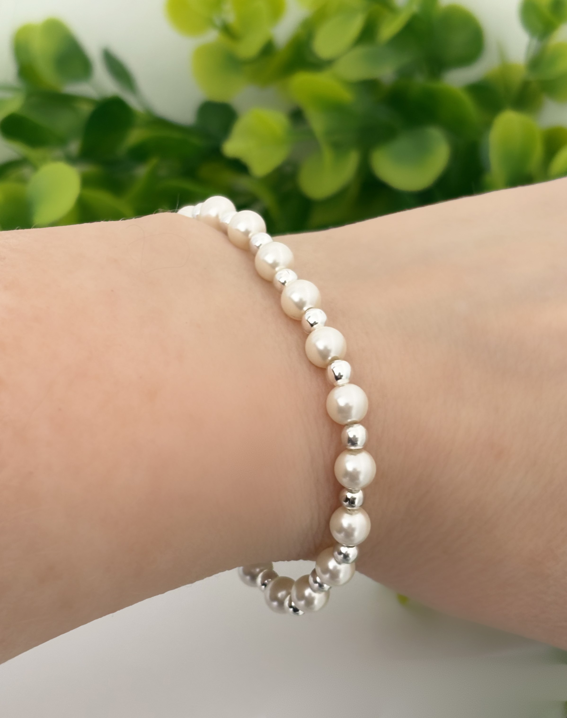 Silver plated & pearl